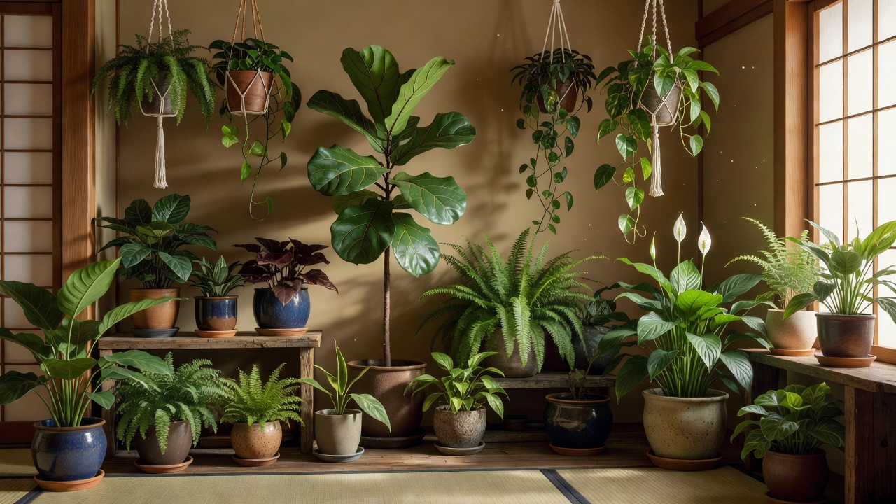 緑豊かな植物の一角